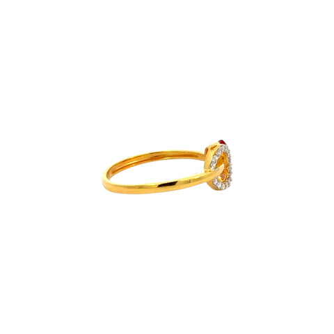 22k Yellow Cubic Zirconia Cocktail Fancy Rings in size 7 and total gold weight of 2.23g