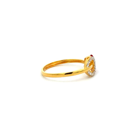 22k Yellow Cubic Zirconia Cocktail Fancy Rings in size 7 and total gold weight of 2.23g