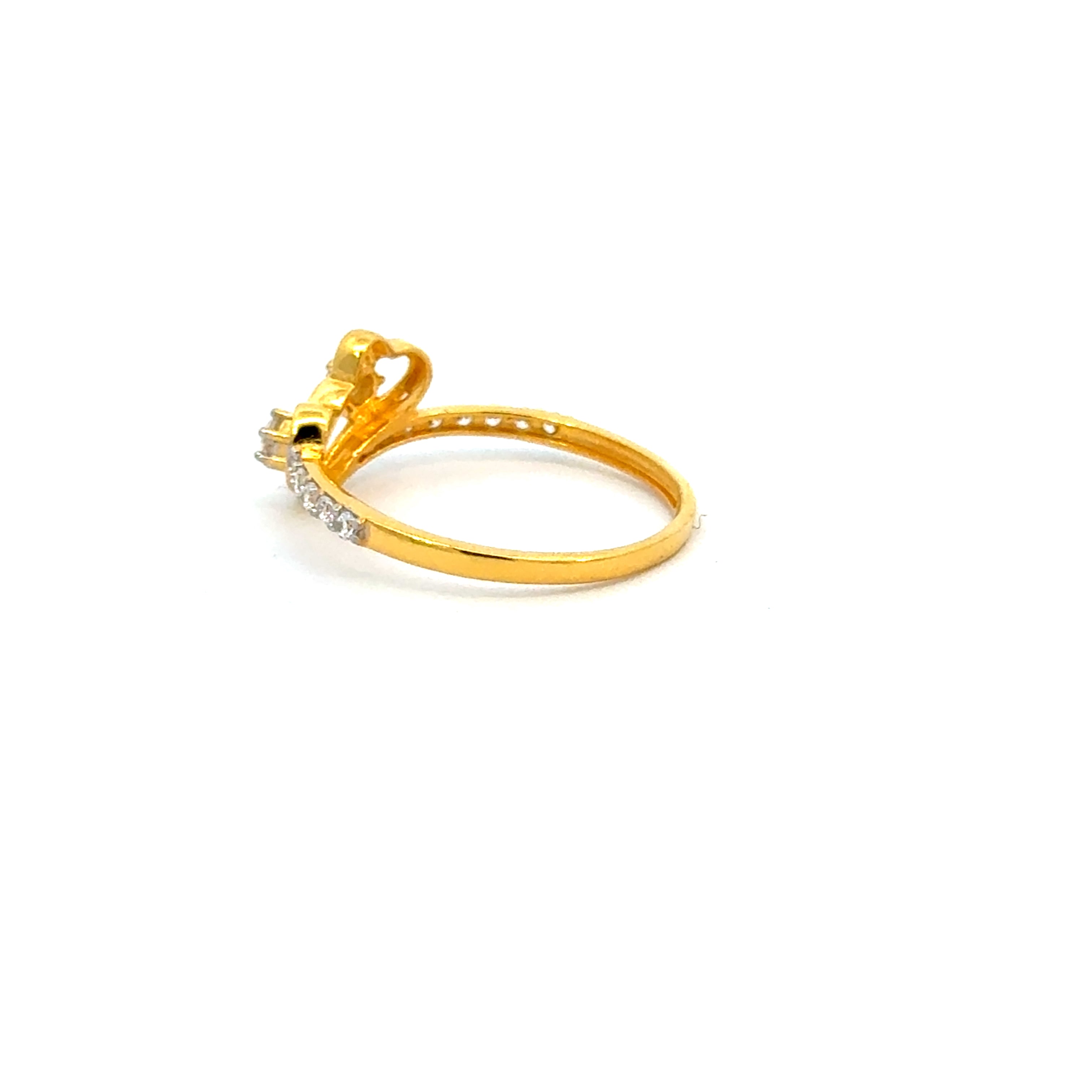 22k Yellow Cubic Zirconia Cocktail Fancy Heart  Rings in size 8 and total gold weight of 2.16g