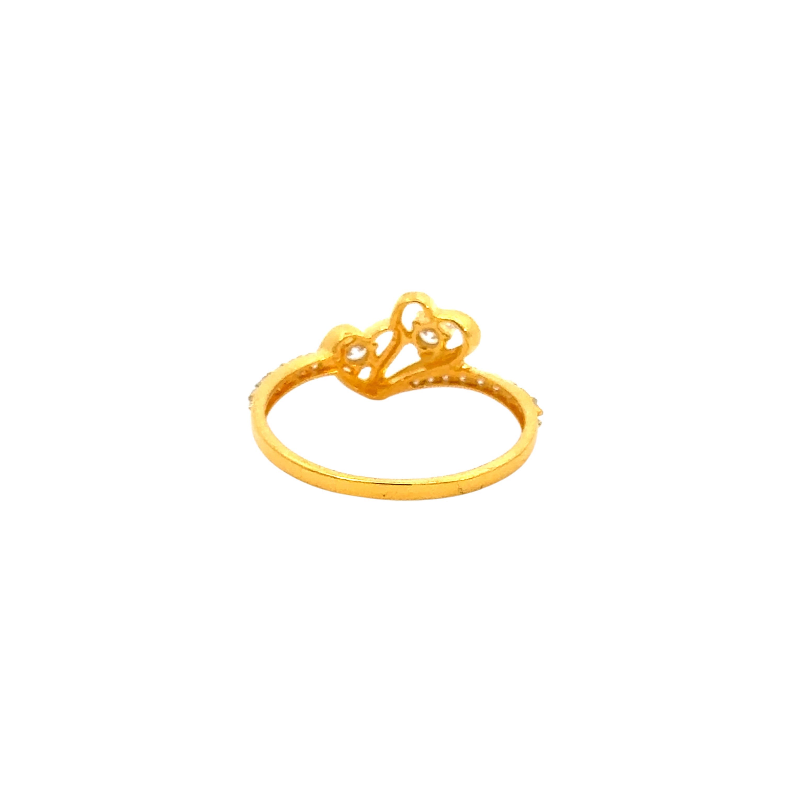 22k Yellow Cubic Zirconia Cocktail Fancy Heart  Rings in size 8 and total gold weight of 2.16g