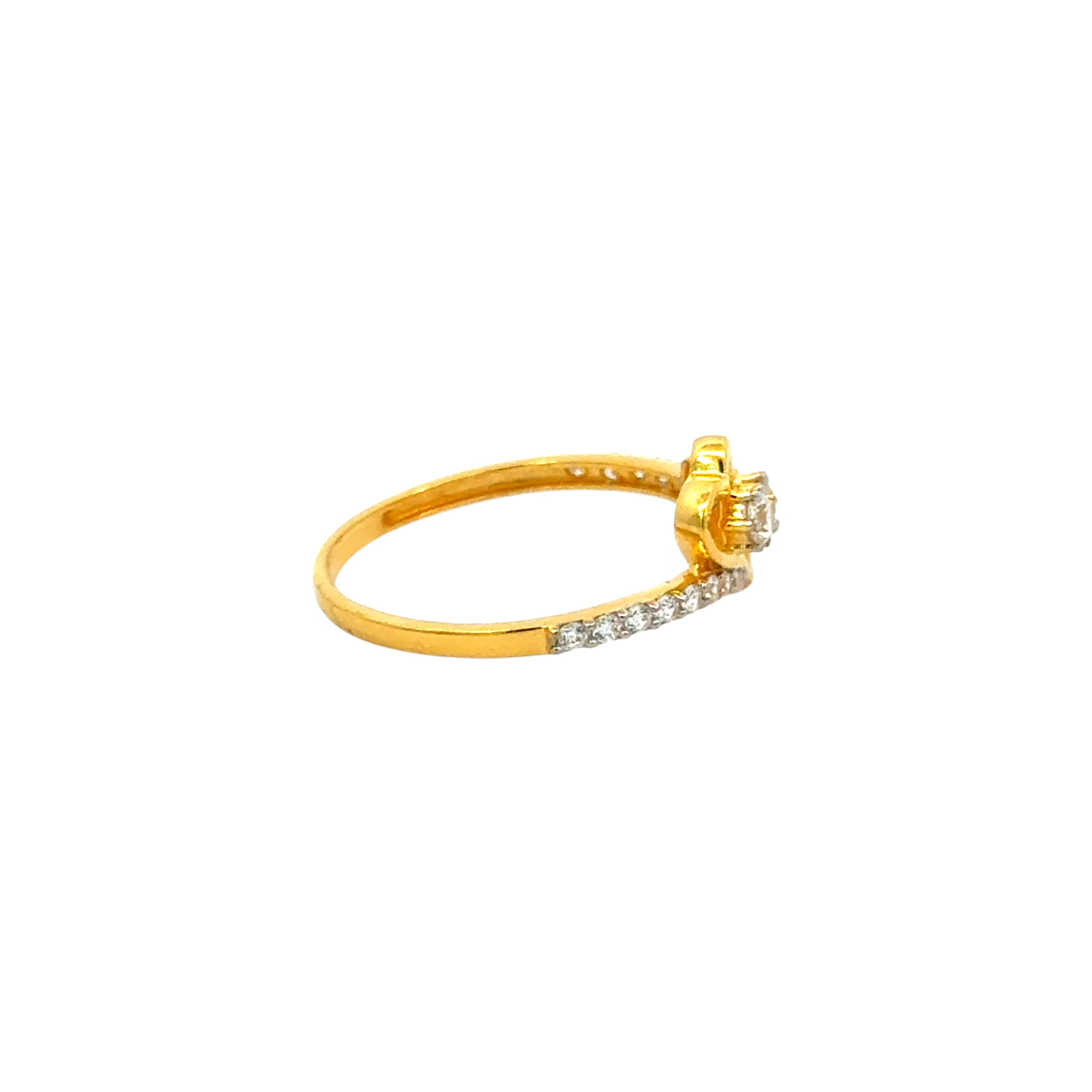 22k Yellow Cubic Zirconia Cocktail Fancy Heart  Rings in size 8 and total gold weight of 2.16g
