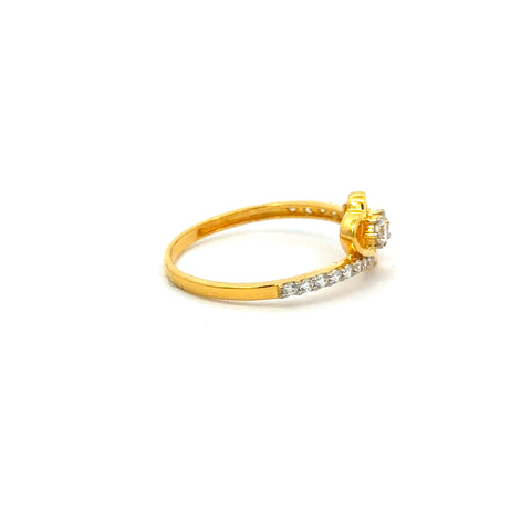 22k Yellow Cubic Zirconia Cocktail Fancy Heart  Rings in size 8 and total gold weight of 2.16g