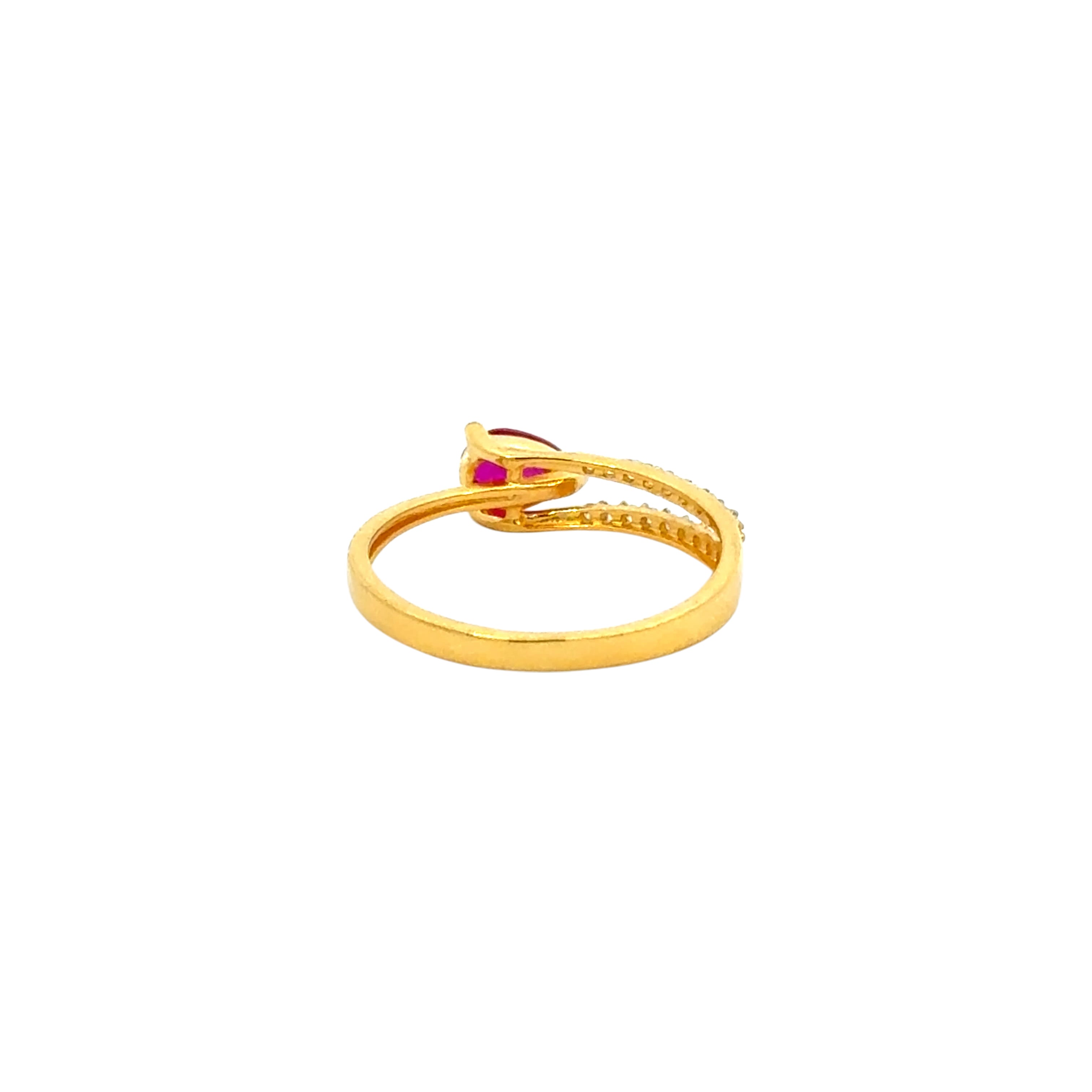 22k Yellow Cubic Zirconia Solitaire Fancy Petite  Rings in size 6.5 and total gold weight of 2.1g