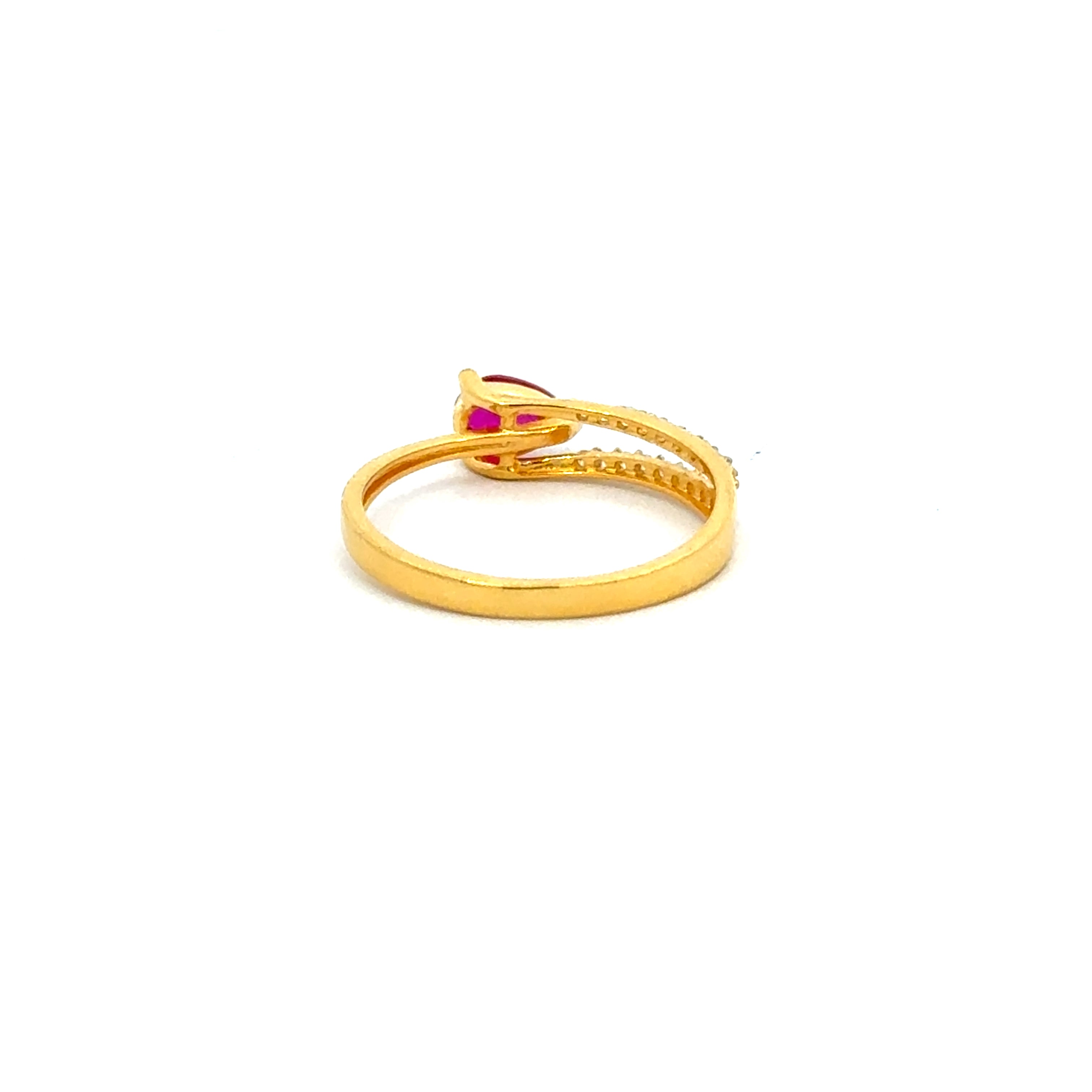 22k Yellow Cubic Zirconia Solitaire Fancy Petite  Rings in size 6.5 and total gold weight of 2.1g