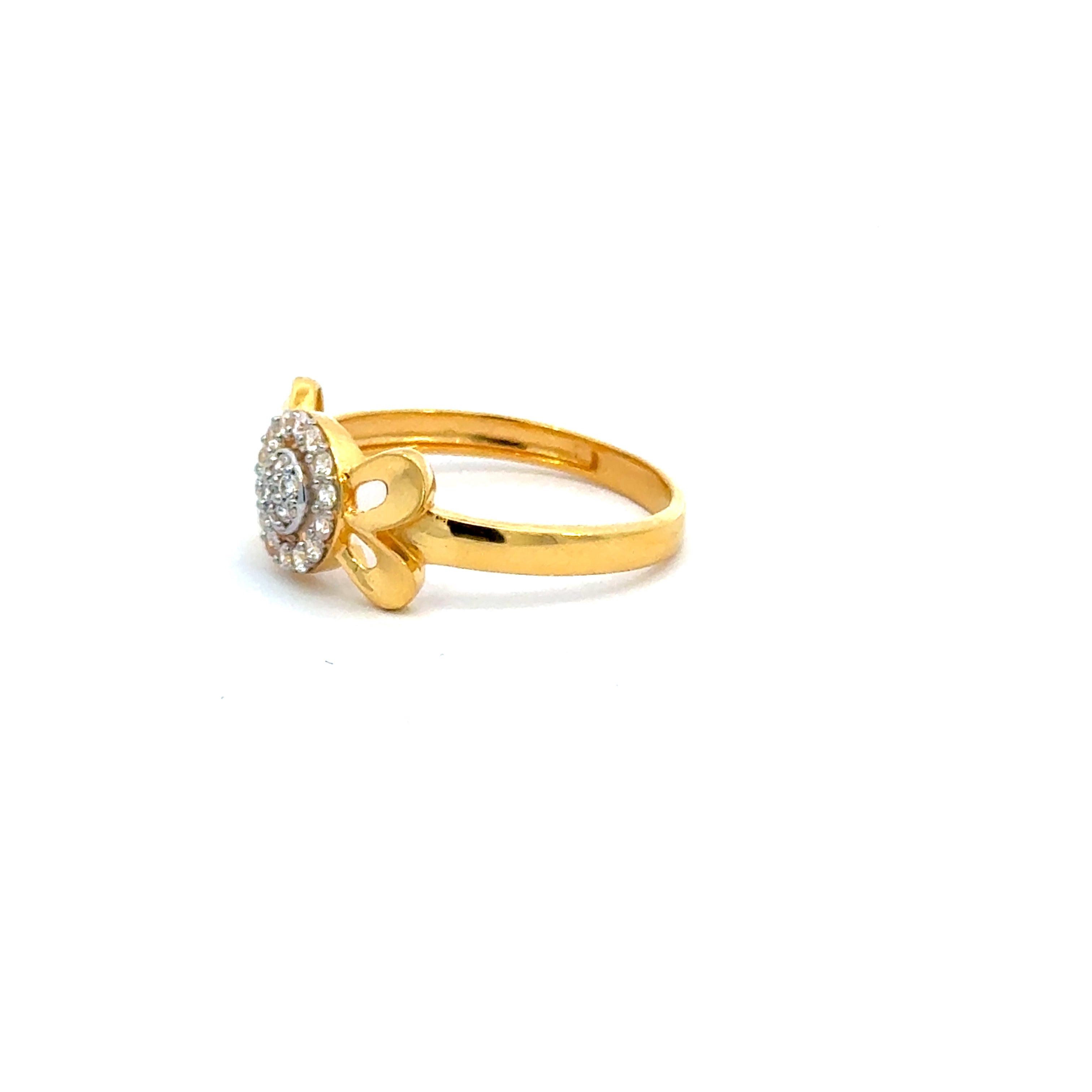 22k Yellow Cubic Zirconia Solitaire Cocktail Rings in size 7 and total gold weight of 2.8g