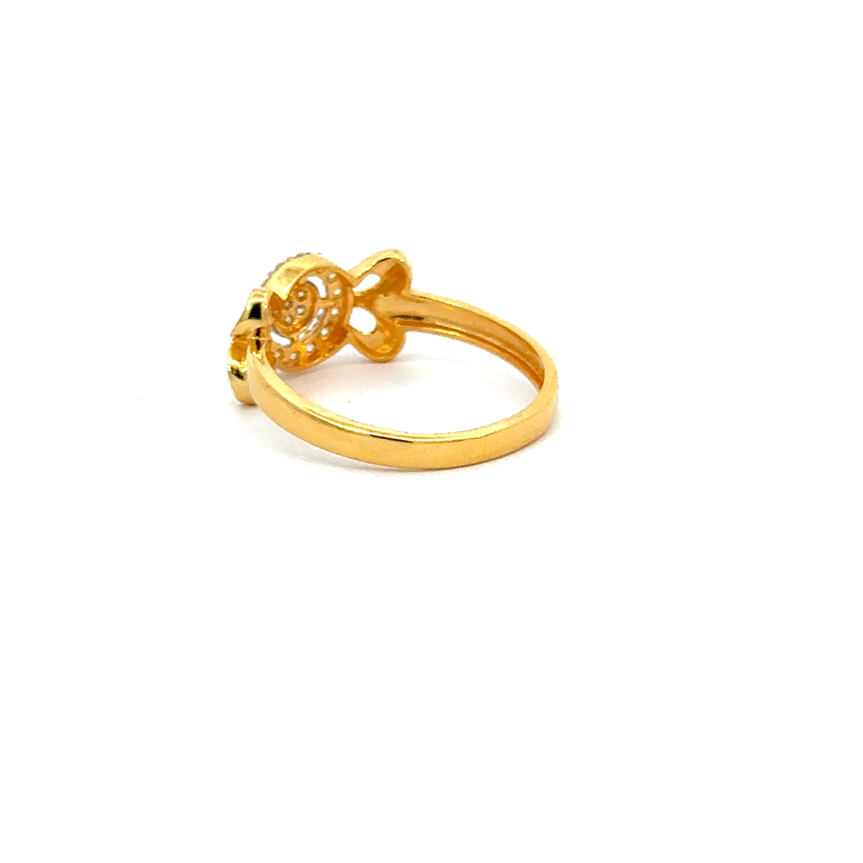 22k Yellow Cubic Zirconia Solitaire Cocktail Rings in size 7 and total gold weight of 2.8g