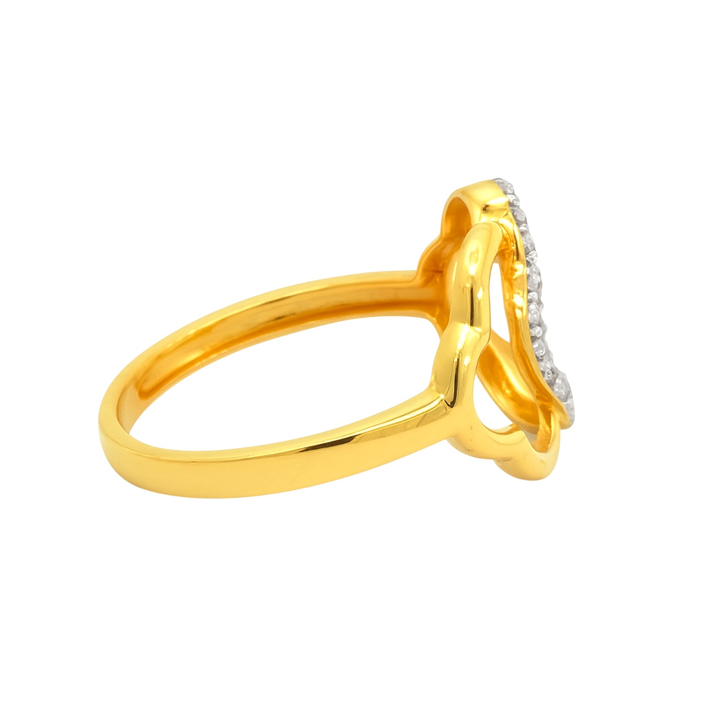 22k Yellow Cubic Zirconia Cocktail Fancy Clover  Rings in size 8 and total gold weight of 2.84g