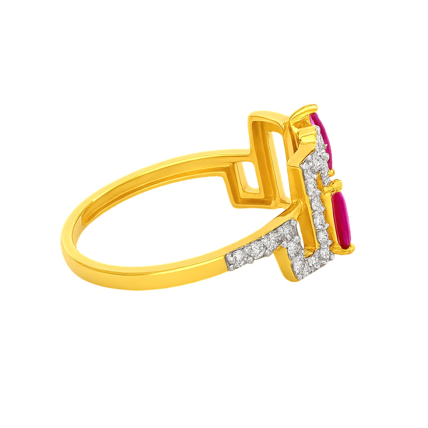 22k Yellow Cubic Zirconia Cocktail Fancy Rings in size 8 and total gold weight of 3.19g