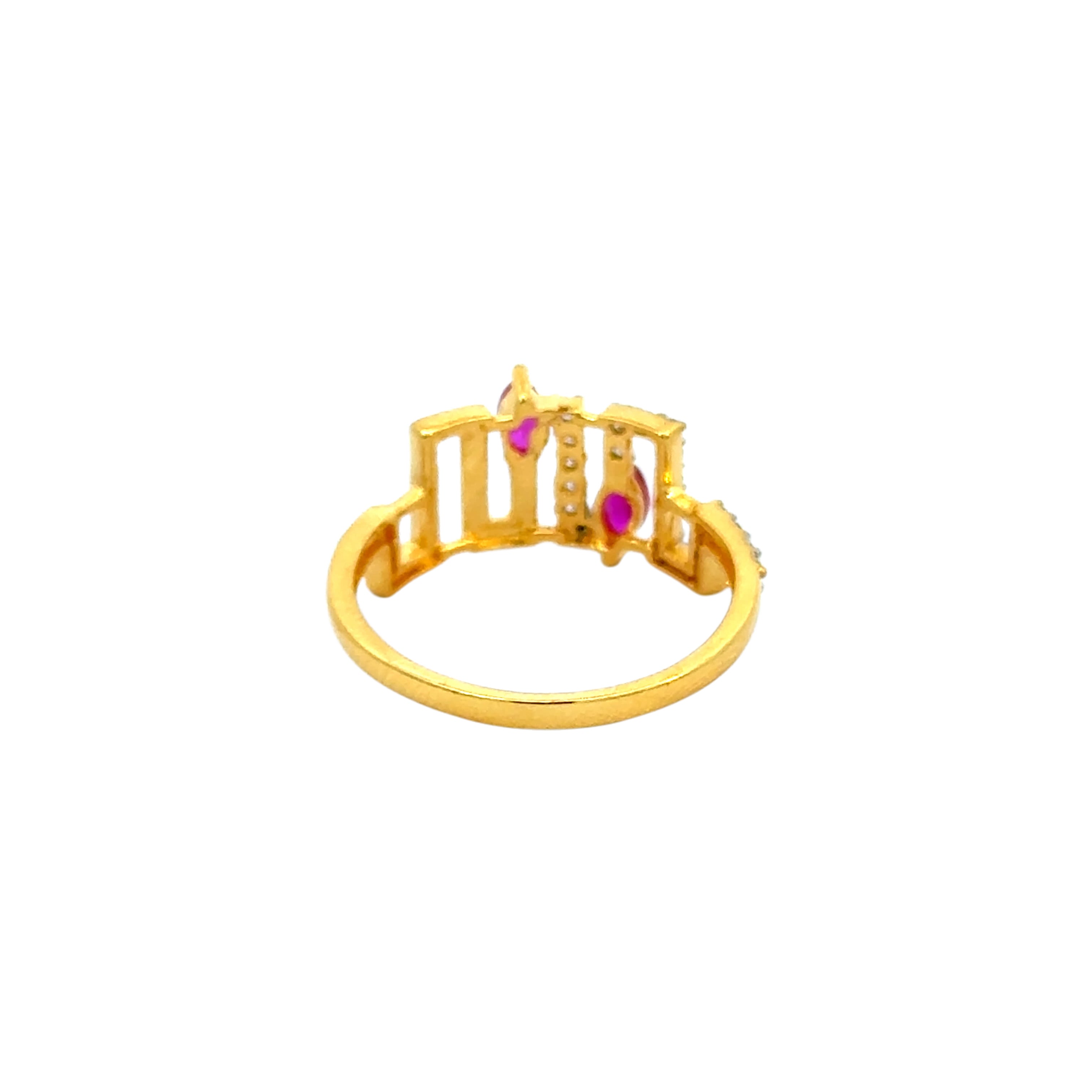 22k Yellow Cubic Zirconia Cocktail Fancy Rings in size 8 and total gold weight of 3.19g