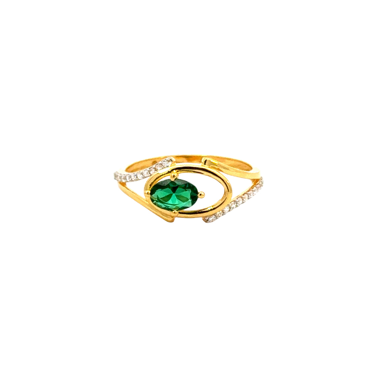 22k Yellow Cubic Zirconia Solitaire Fancy Rings in size 6 and total gold weight of 2g
