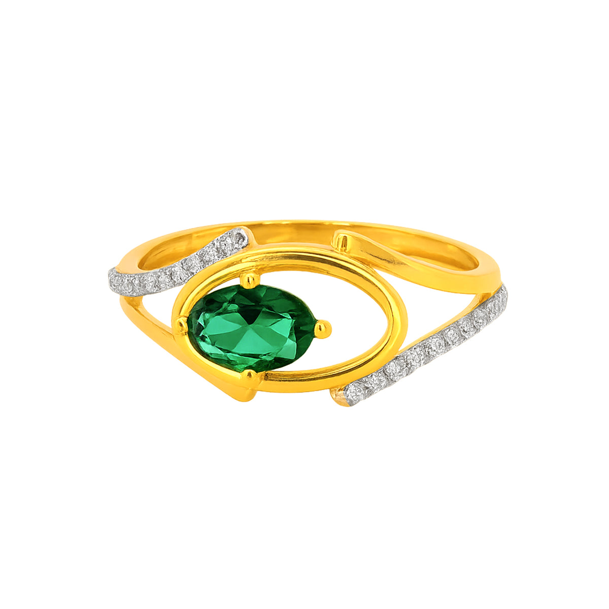22k Yellow Cubic Zirconia Solitaire Fancy Rings in size 6 and total gold weight of 2g