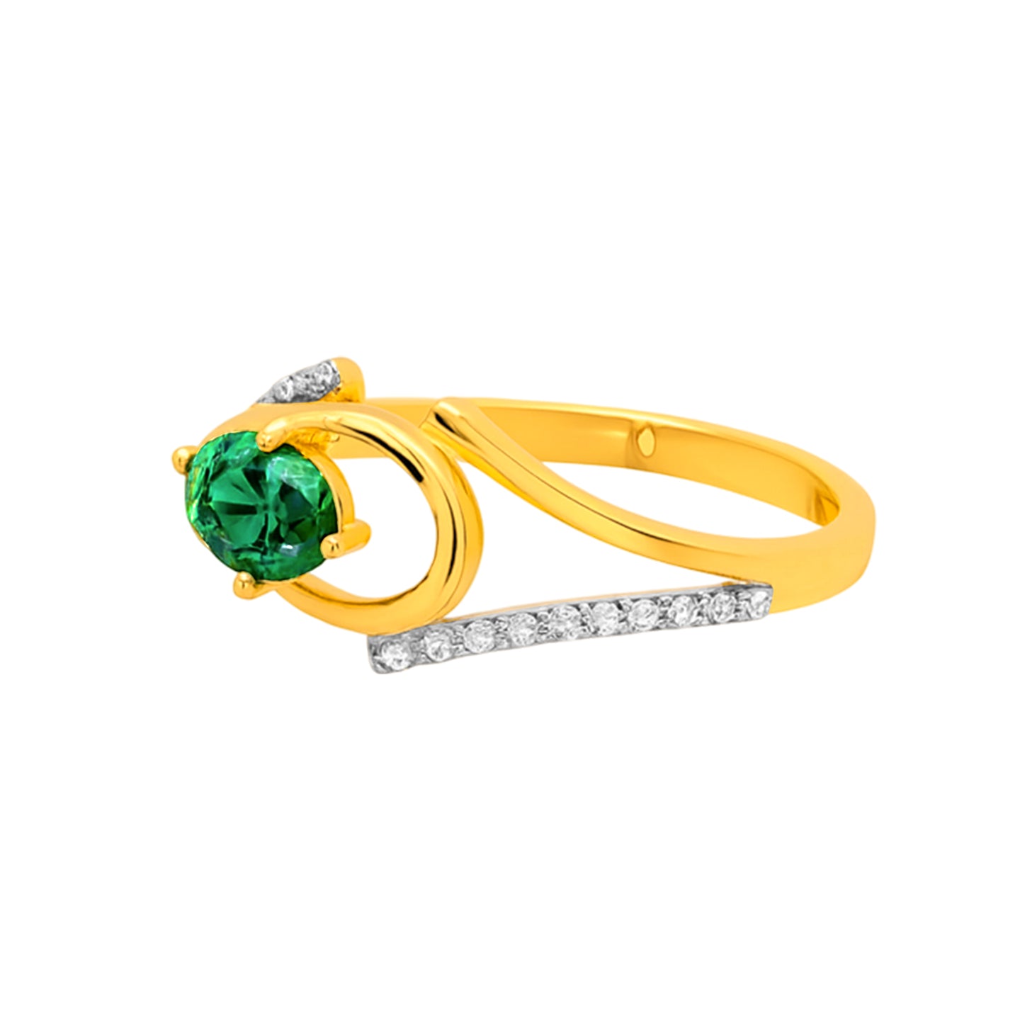 22k Yellow Cubic Zirconia Solitaire Fancy Rings in size 6 and total gold weight of 2g