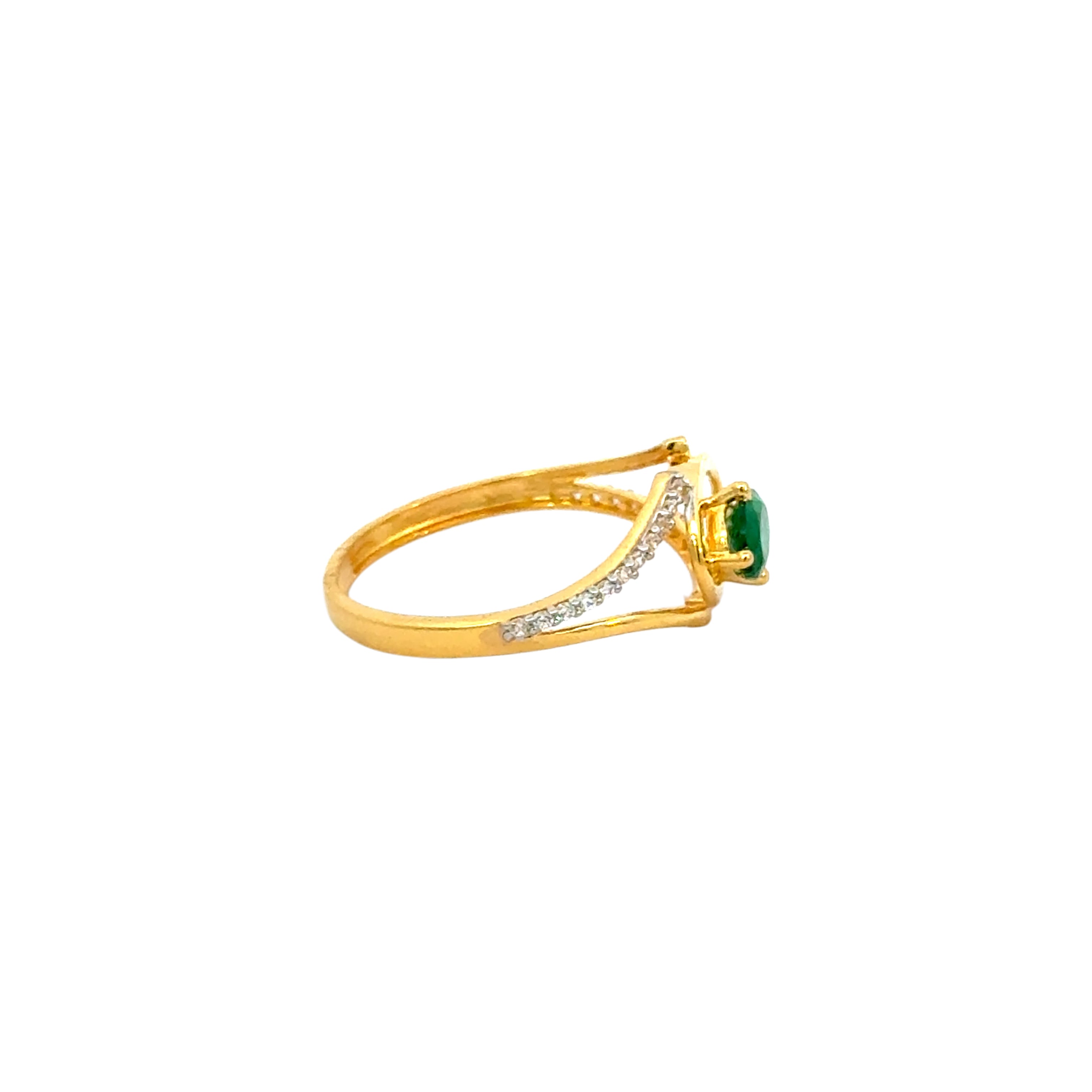 22k Yellow Cubic Zirconia Solitaire Fancy Rings in size 6 and total gold weight of 2g