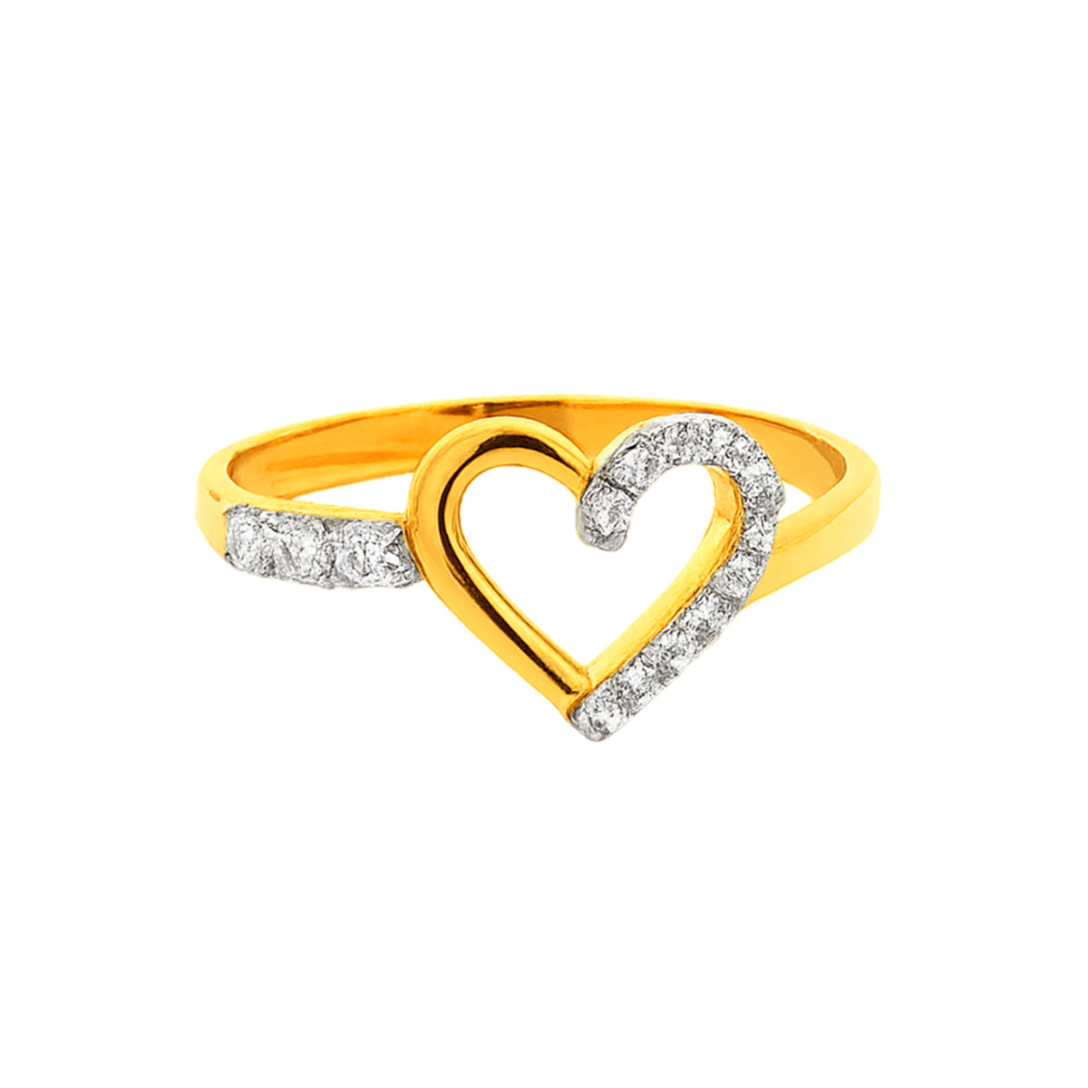 22k Yellow Cubic Zirconia Cocktail Fancy Heart  Rings in size 8 and total gold weight of 2.56g