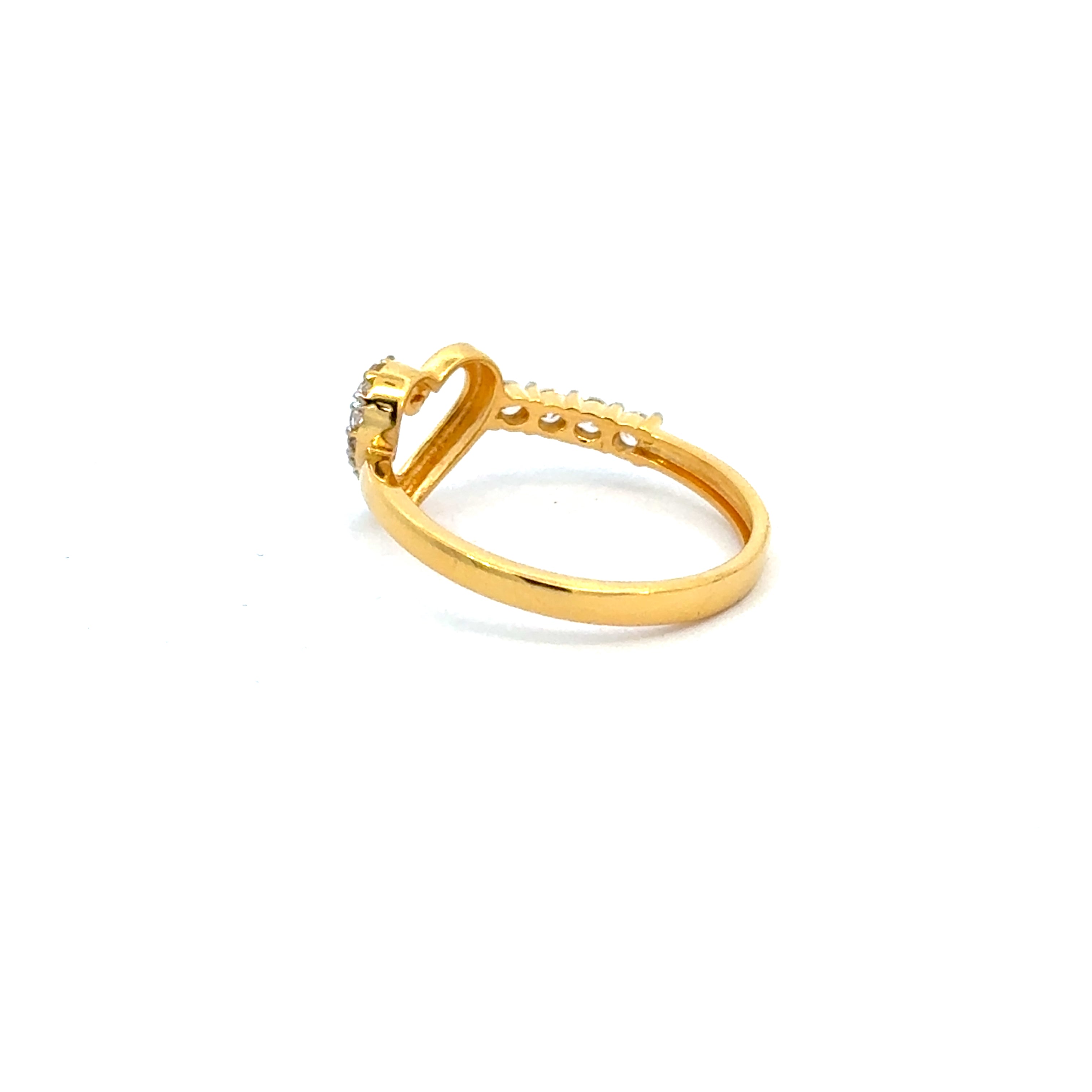 22k Yellow Cubic Zirconia Cocktail Fancy Heart  Rings in size 8 and total gold weight of 2.56g