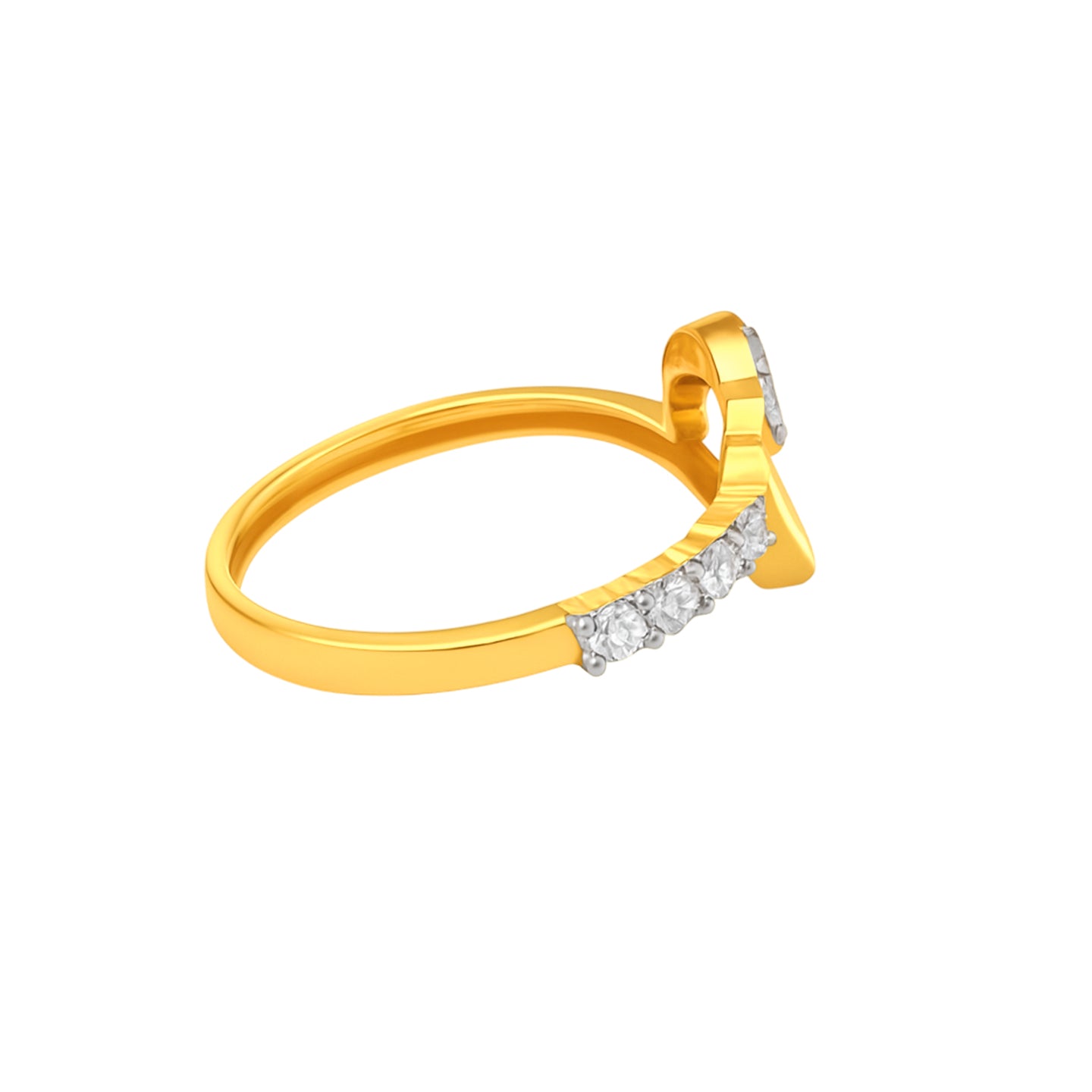 22k Yellow Cubic Zirconia Cocktail Fancy Heart  Rings in size 8 and total gold weight of 2.56g