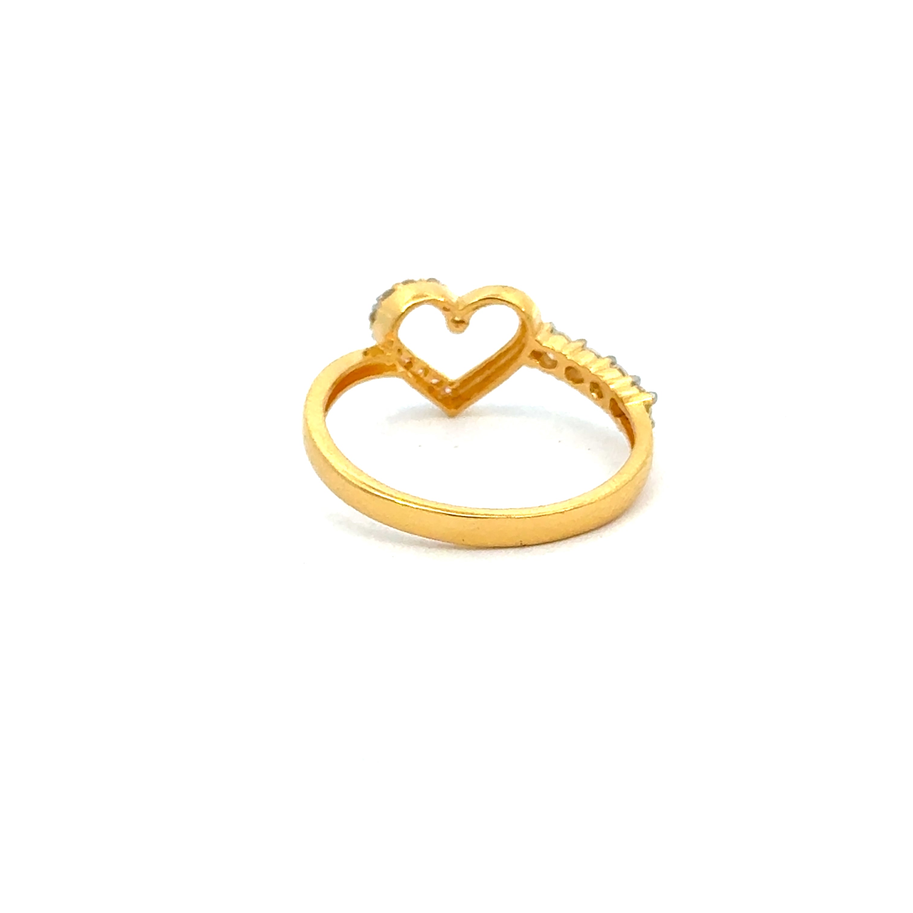 22k Yellow Cubic Zirconia Cocktail Fancy Heart  Rings in size 8 and total gold weight of 2.56g