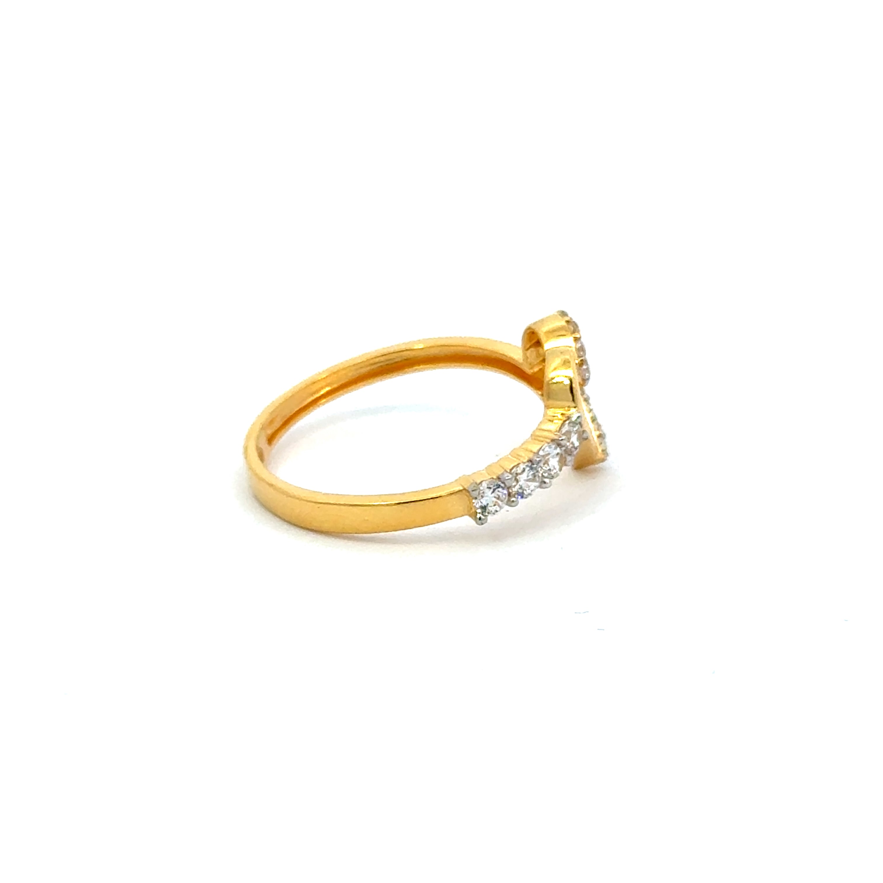 22k Yellow Cubic Zirconia Cocktail Fancy Heart  Rings in size 8 and total gold weight of 2.56g