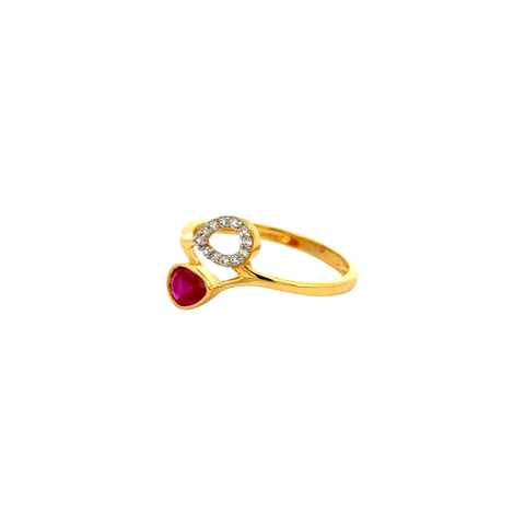 22k Yellow Cubic Zirconia Cocktail Fancy Rings in size 6 and total gold weight of 2.37g