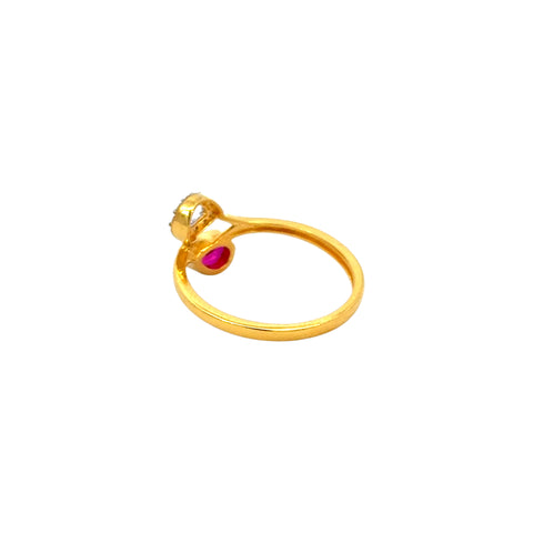 22k Yellow Cubic Zirconia Cocktail Fancy Rings in size 6 and total gold weight of 2.37g