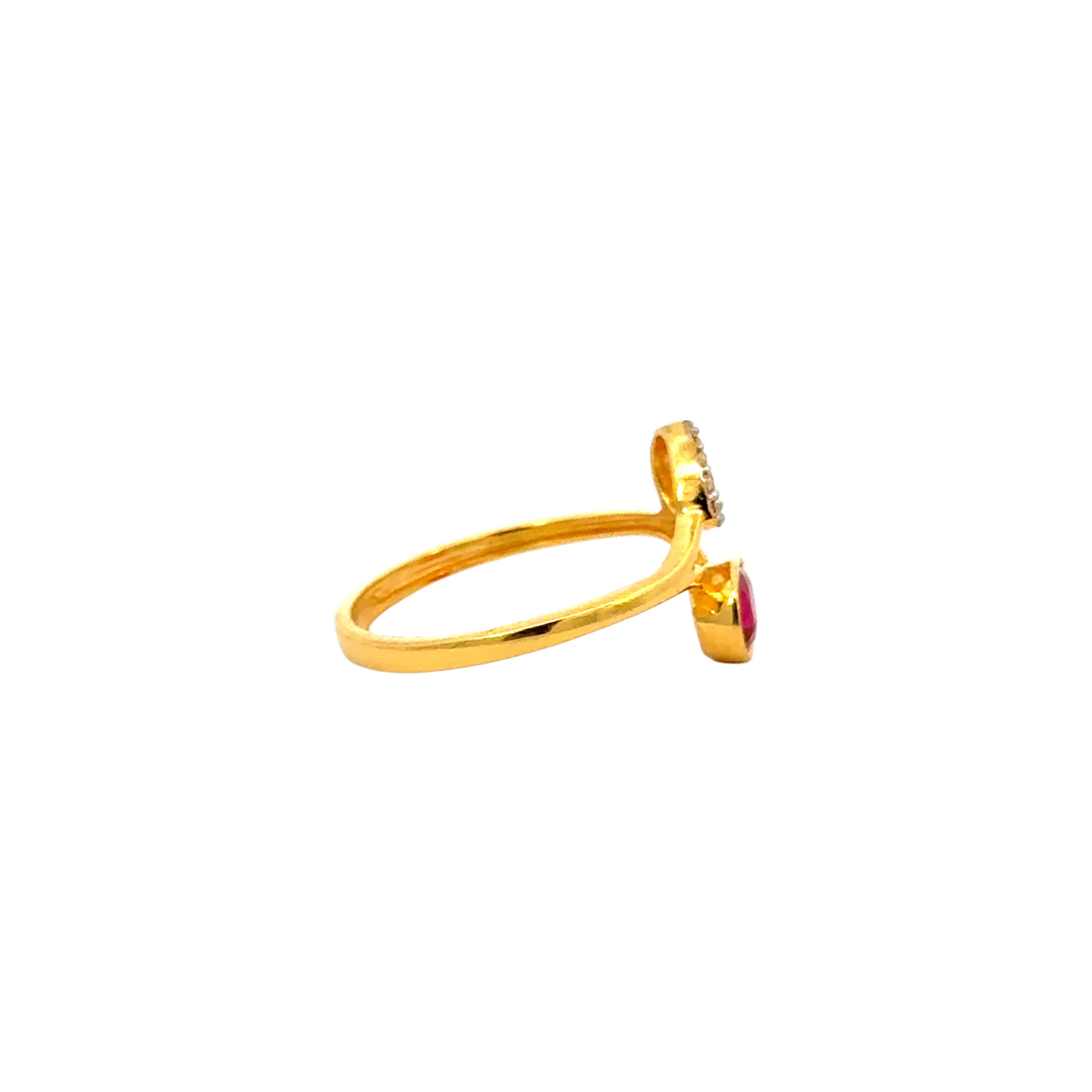 22k Yellow Cubic Zirconia Cocktail Fancy Rings in size 6 and total gold weight of 2.37g