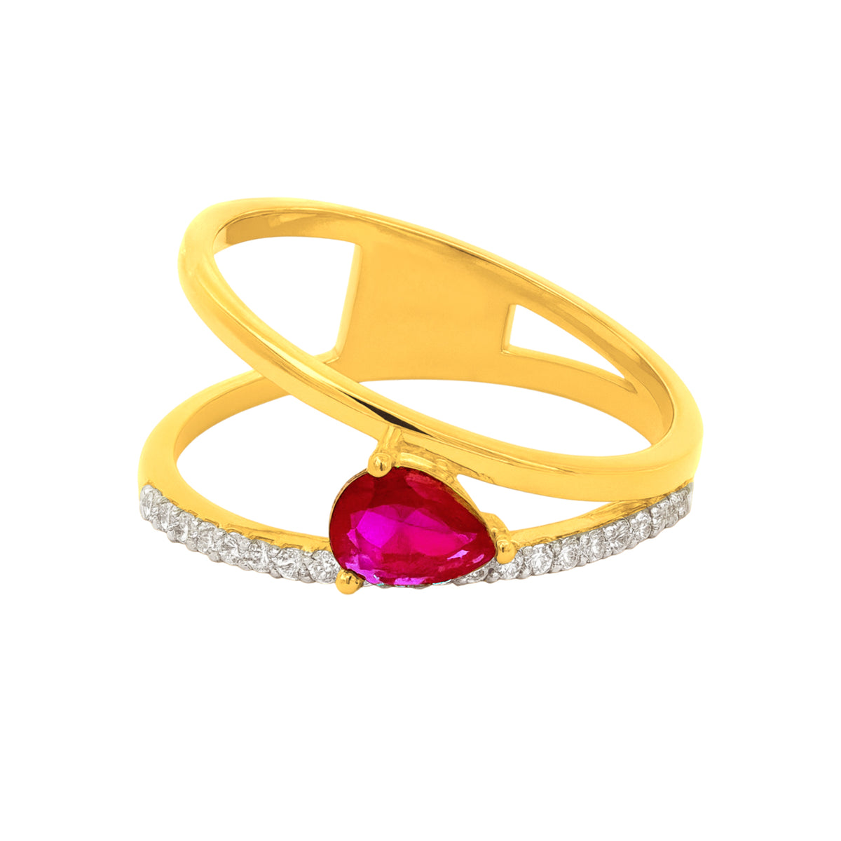 22k Yellow Cubic Zirconia Solitaire Fancy Rings in size 7.5 and total gold weight of 4g