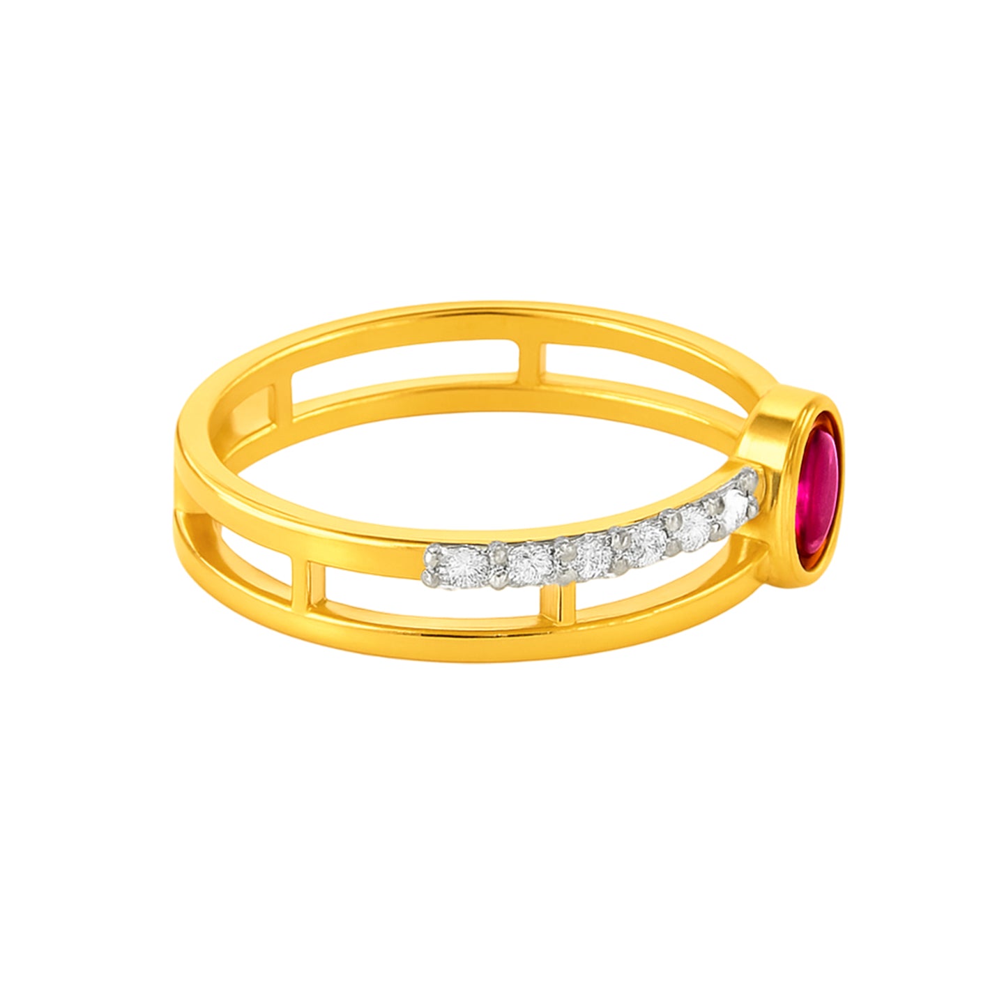 22k Yellow Cubic Zirconia Solitaire Cocktail Rings in size 7 and total gold weight of 2.67g