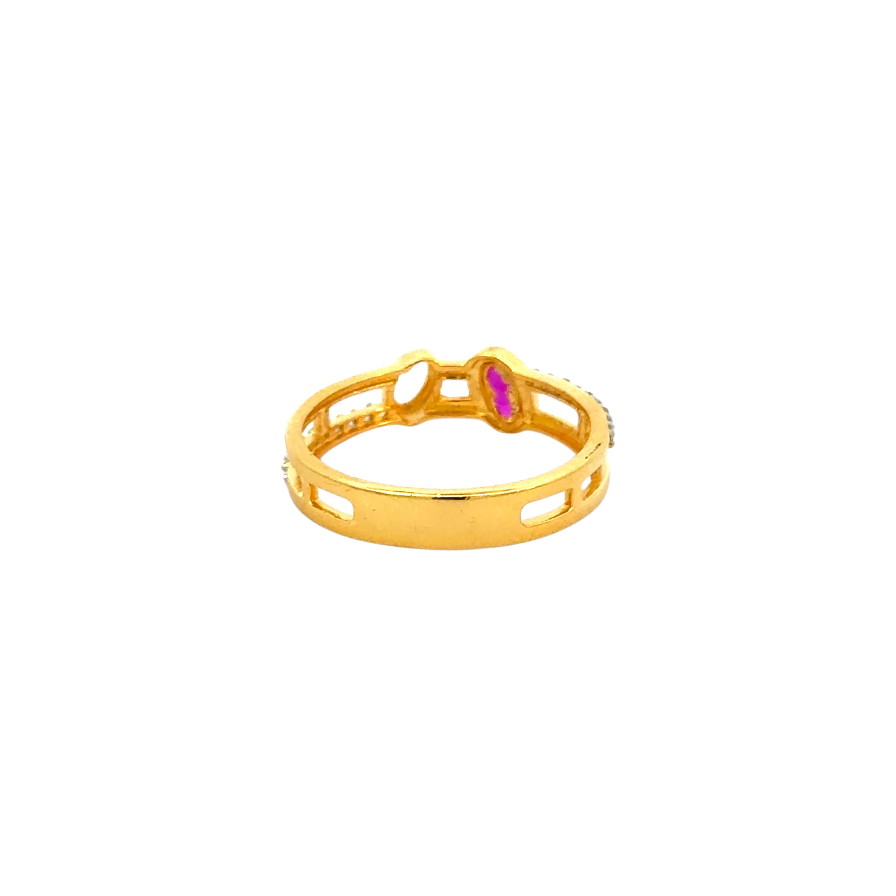 22k Yellow Cubic Zirconia Solitaire Cocktail Rings in size 7 and total gold weight of 2.67g