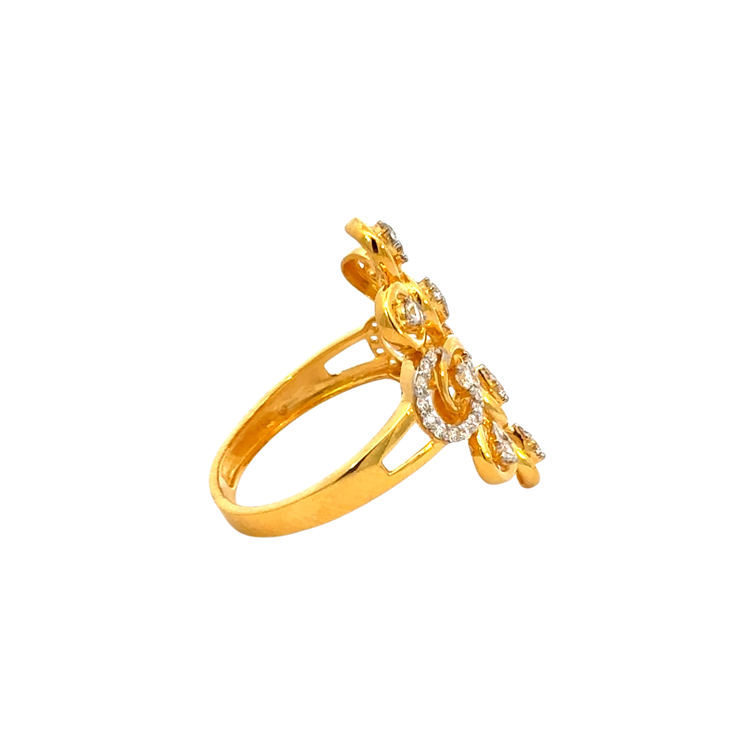22k Yellow Cubic Zirconia Cocktail Fancy Rings in size 7 and total gold weight of 4.82g