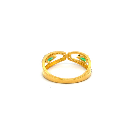 22k Yellow Cubic Zirconia Cocktail Fancy Petite  Rings in size 6.5 and total gold weight of 2.49g