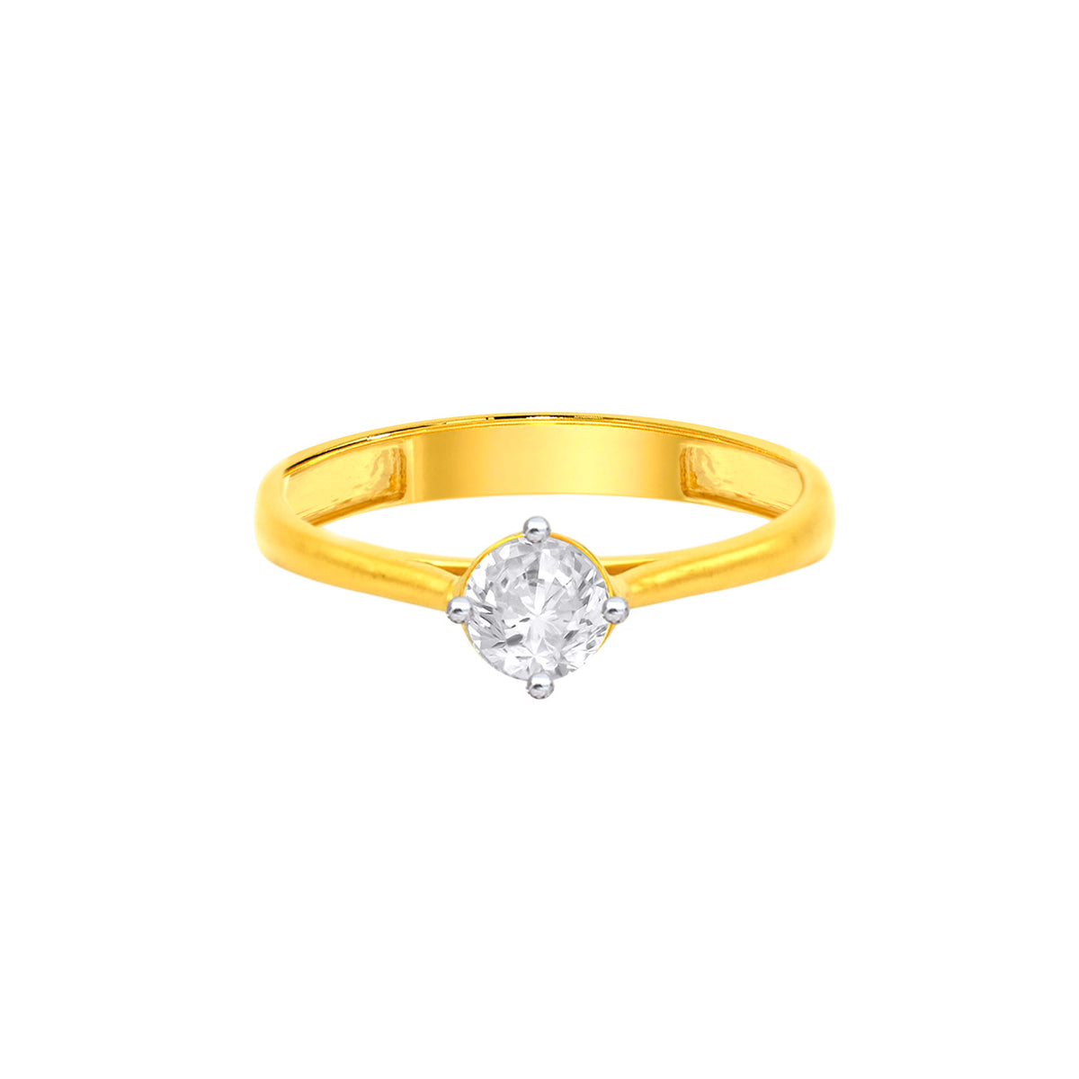 22k Yellow Cubic Zirconia Solitaire Rings in size 7.5 and total gold weight of 2.8g