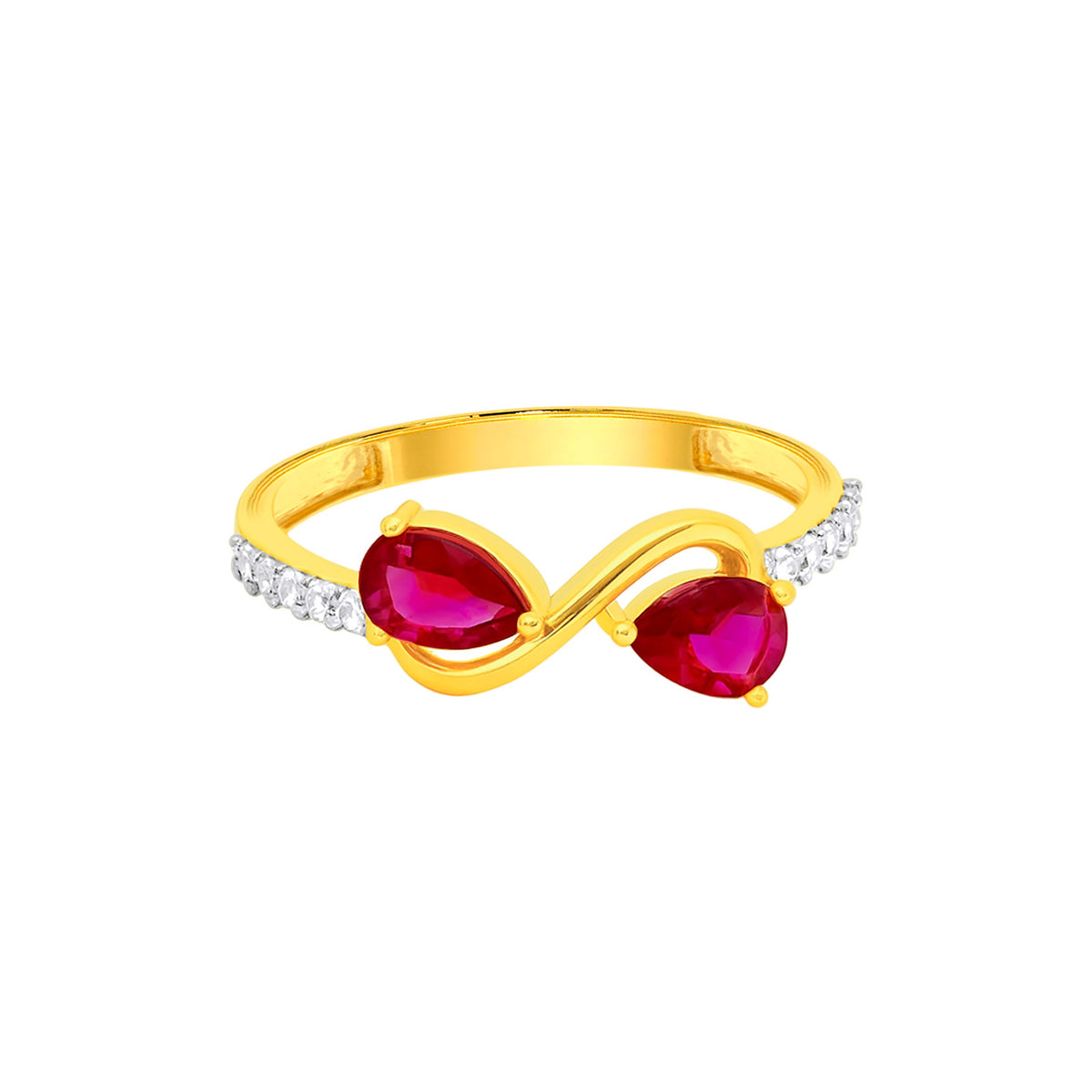 22k Yellow Cubic Zirconia Cocktail Fancy Petite  Rings in size 7.5 and total gold weight of 2.48g