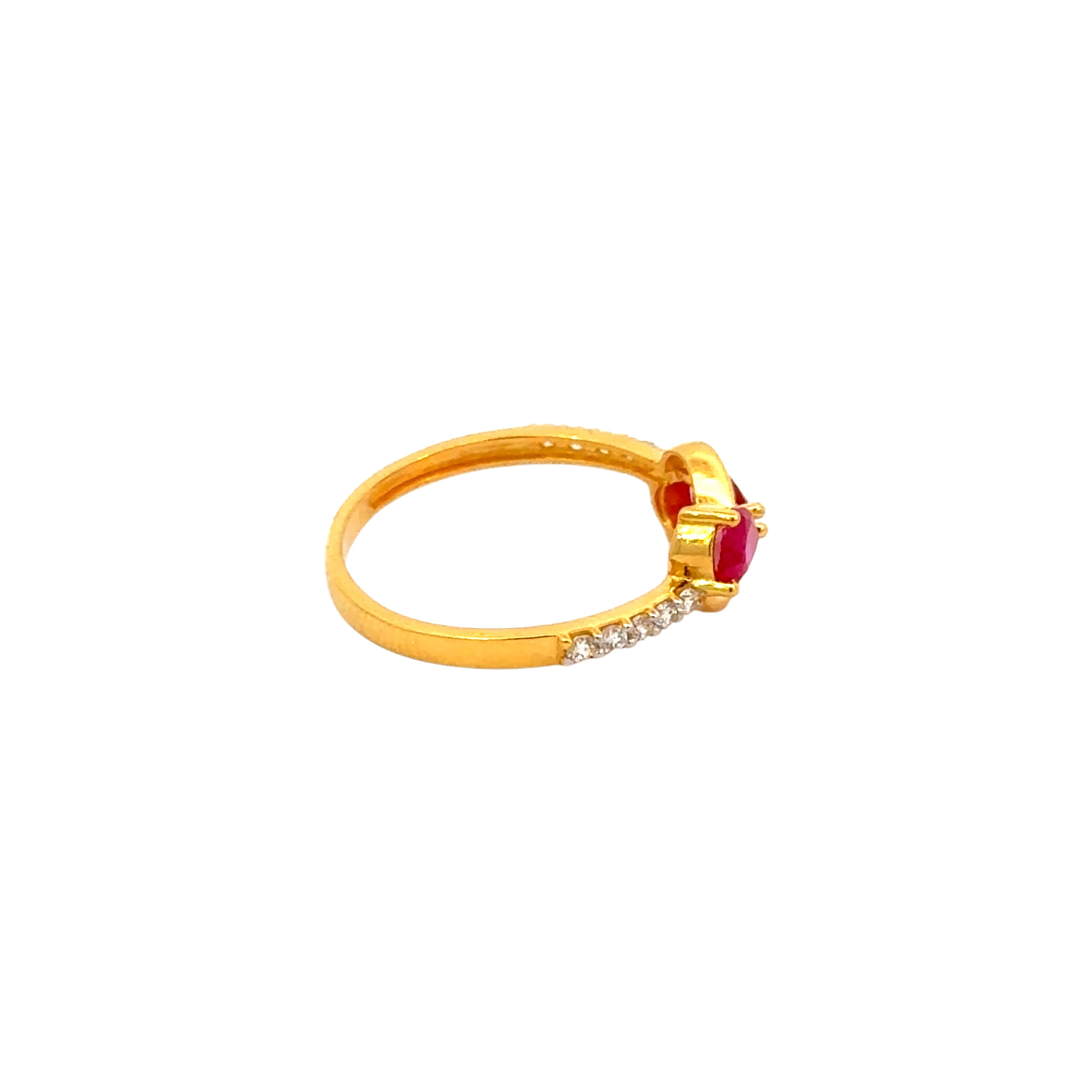 22k Yellow Cubic Zirconia Cocktail Fancy Petite  Rings in size 7.5 and total gold weight of 2.48g