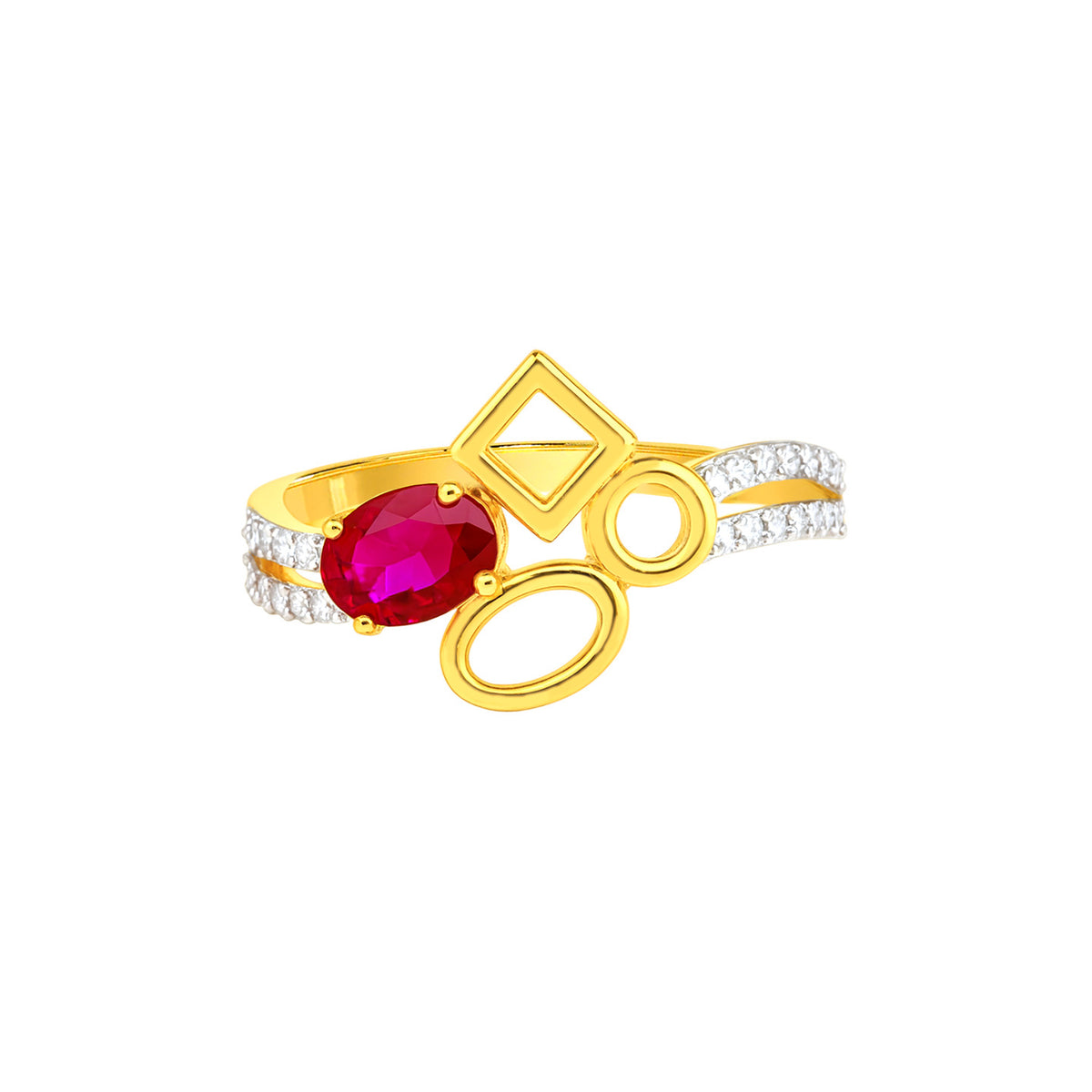 22k Yellow Cubic Zirconia Cocktail Fancy Rings in size 7 and total gold weight of 2.52g