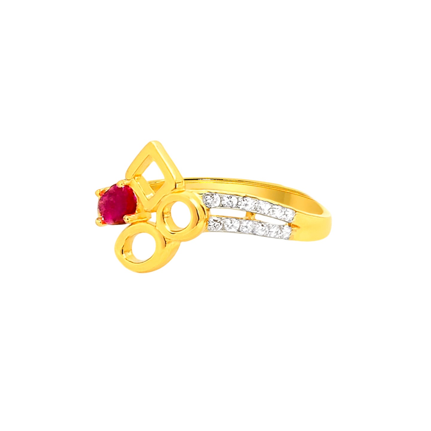 22k Yellow Cubic Zirconia Cocktail Fancy Rings in size 7 and total gold weight of 2.52g