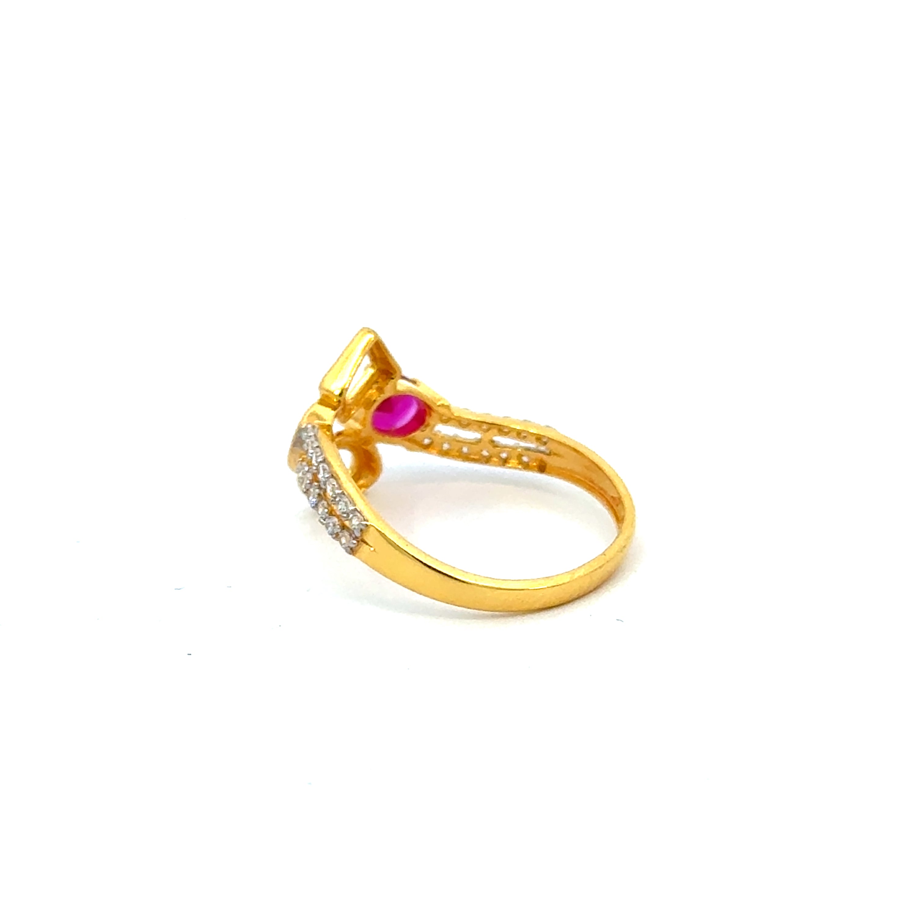 22k Yellow Cubic Zirconia Cocktail Fancy Rings in size 7 and total gold weight of 2.52g