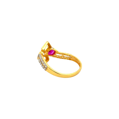 22k Yellow Cubic Zirconia Cocktail Fancy Rings in size 7 and total gold weight of 2.52g
