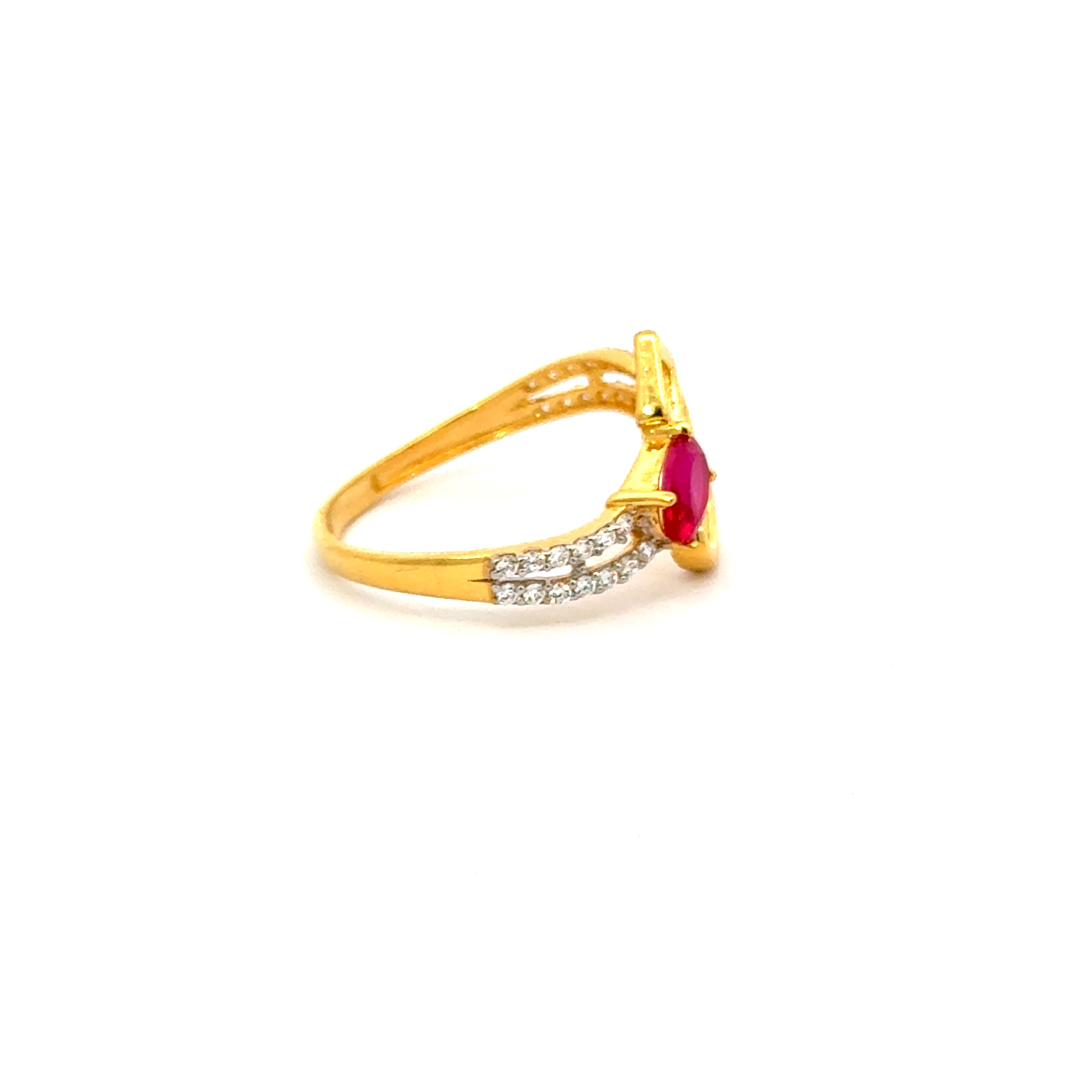 22k Yellow Cubic Zirconia Cocktail Fancy Rings in size 7 and total gold weight of 2.52g