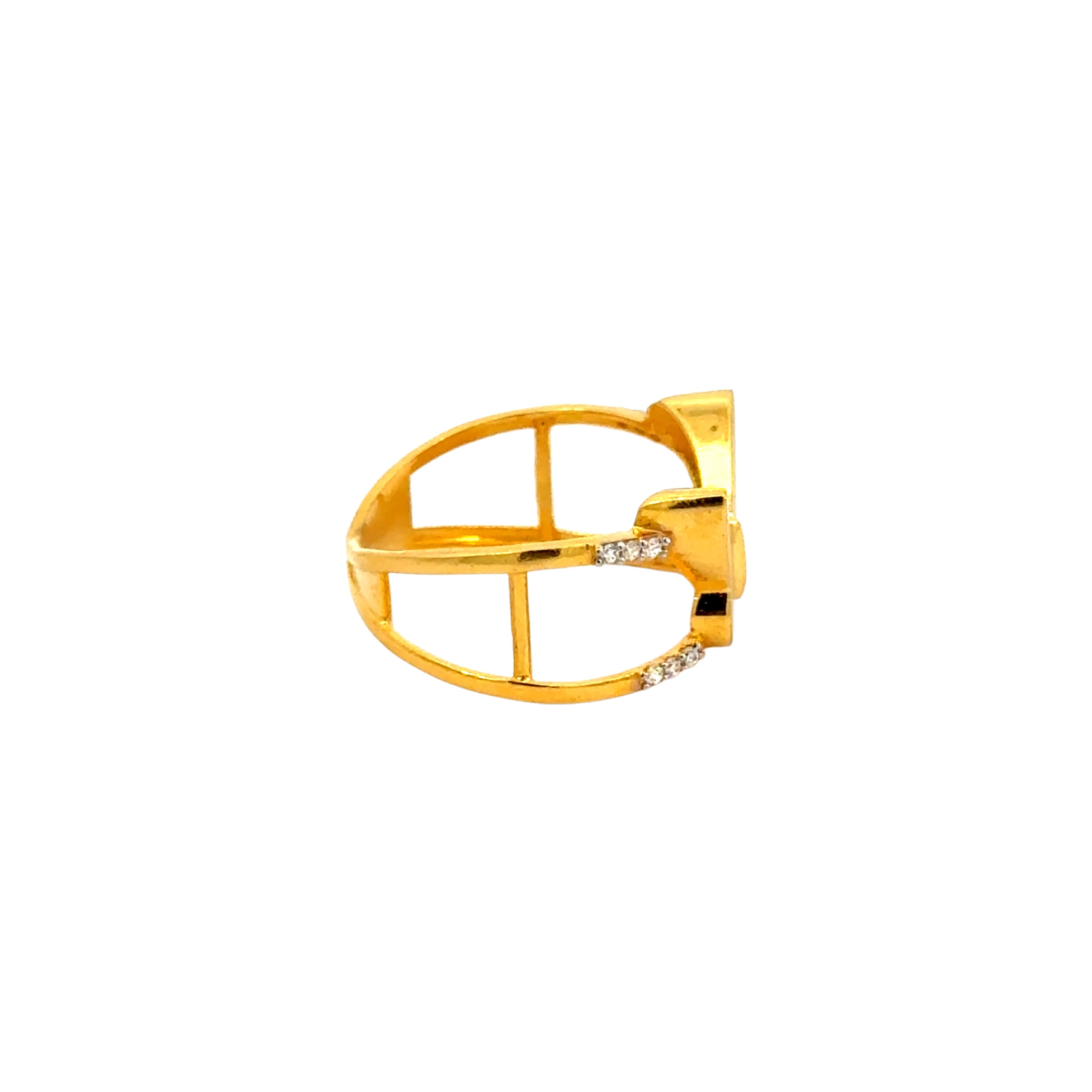 22k Yellow Cubic Zirconia Cocktail Fancy Butterfly  Rings in size 6.5 and total gold weight of 3.14g
