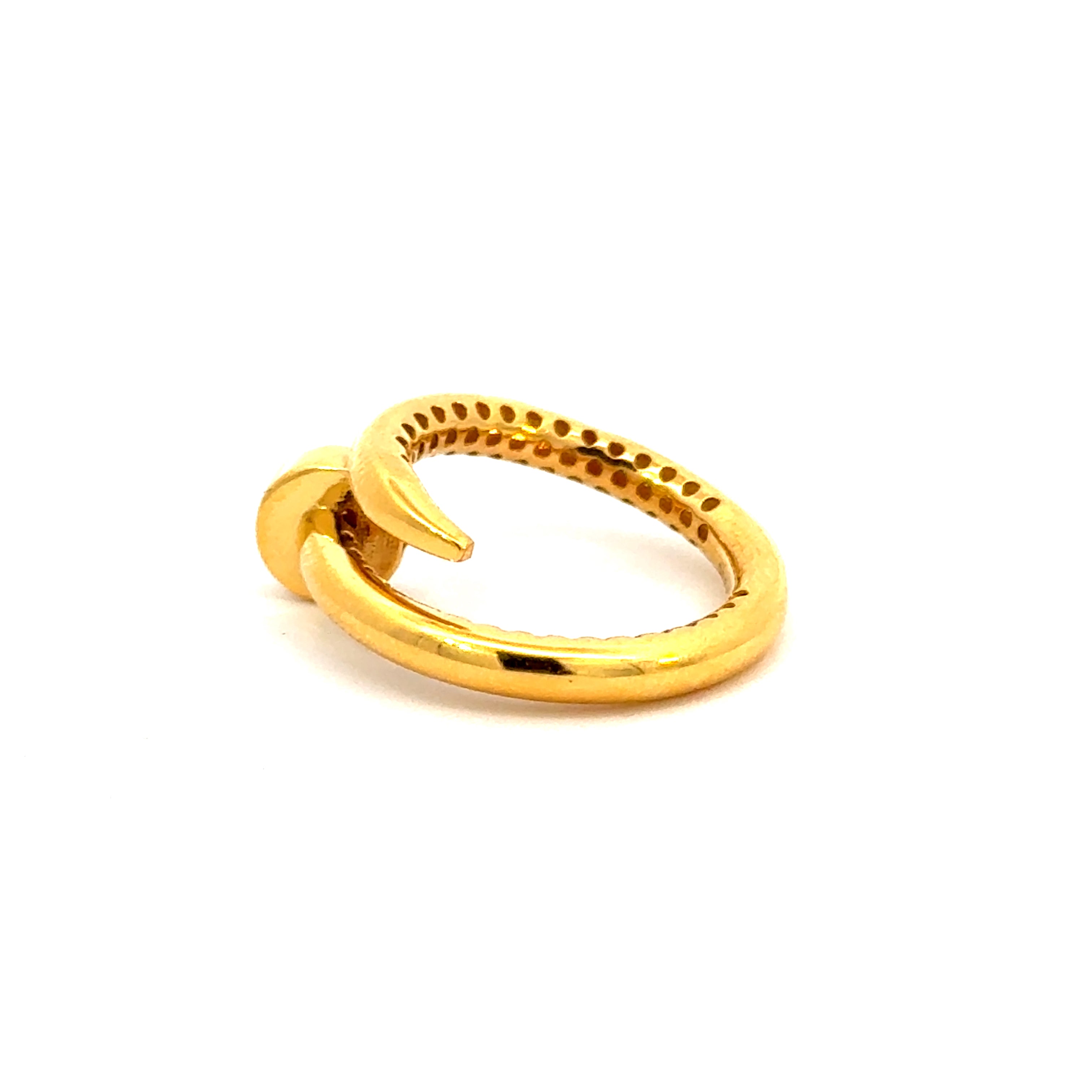 22k Yellow Cubic Zirconia Cocktail Fancy Designer  Rings in size 4.5 and total gold weight of 2.34g