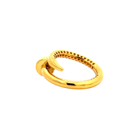 22k Yellow Cubic Zirconia Cocktail Fancy Designer  Rings in size 4.5 and total gold weight of 2.34g