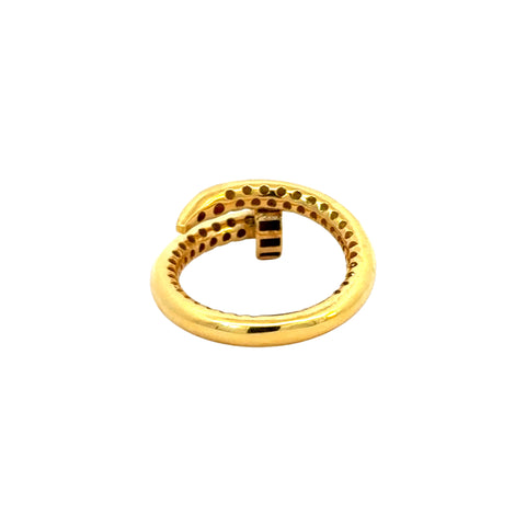 22k Yellow Cubic Zirconia Cocktail Fancy Designer  Rings in size 4.5 and total gold weight of 2.34g