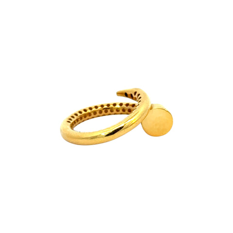 22k Yellow Cubic Zirconia Cocktail Fancy Designer  Rings in size 4.5 and total gold weight of 2.34g