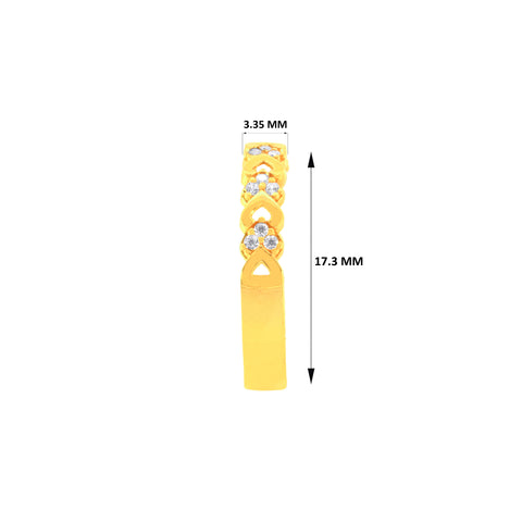 22k Yellow Cubic Zirconia Ring in size 7.2 and total gold weight of 1.95g