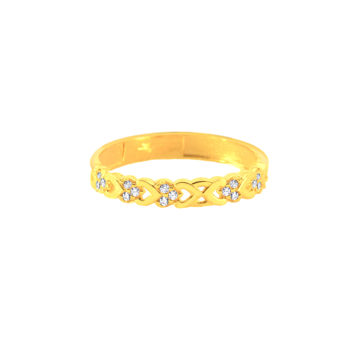22k Yellow Cubic Zirconia Ring in size 7.2 and total gold weight of 1.95g