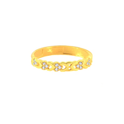 22k Yellow Cubic Zirconia Ring in size 7.2 and total gold weight of 1.95g