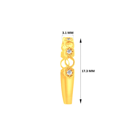 22k Yellow Cubic Zirconia Ring in size 7.2 and total gold weight of 1.8g