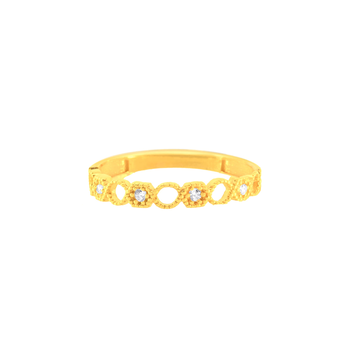 22k Yellow Cubic Zirconia Ring in size 7.2 and total gold weight of 1.8g