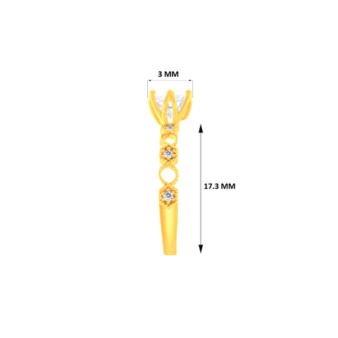 22k Yellow Cubic Zirconia Ring in size 7.2 and total gold weight of 2.59g