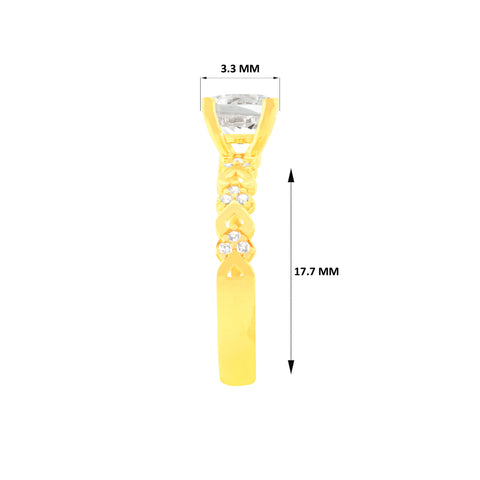 22k Yellow Cubic Zirconia Cocktail Ring in size 7.5 and total gold weight of 2.7g